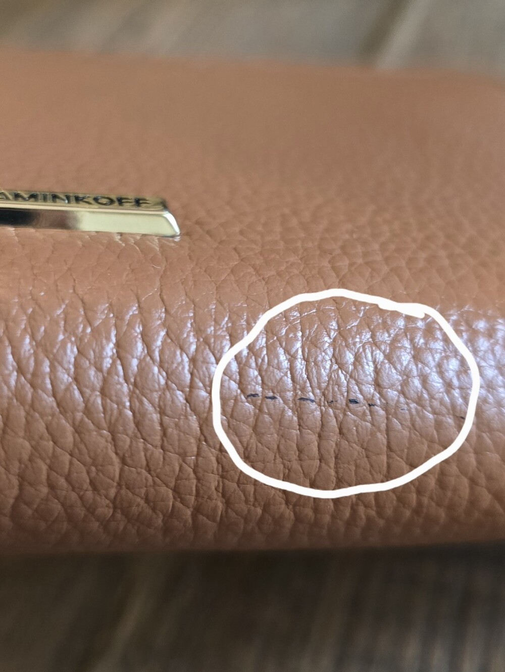 Rebecca Minkoff Pebbled Leather Regan Charging (Iphone) Wristlet - Cognac - Picture 11 of 11